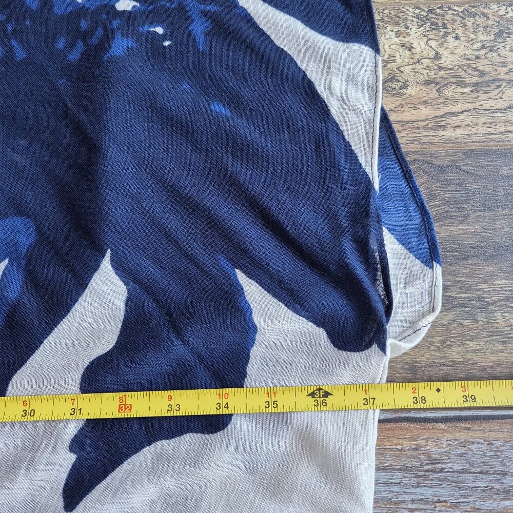 NWT Macchia Di Ruggine Kimono Cover Up Wrap Shawl Viscose Navy White One Size - Picture 8 of 9